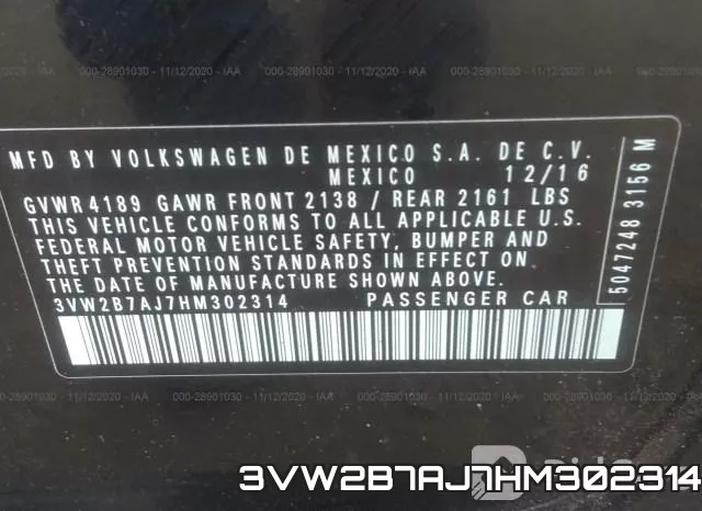 3VW2B7AJ7HM302314 фото 10