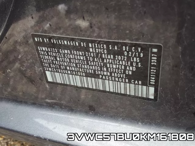 3VWC57BU0KM161808 фото 2