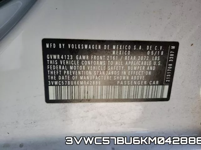3VWC57BU6KM042886 фото 2