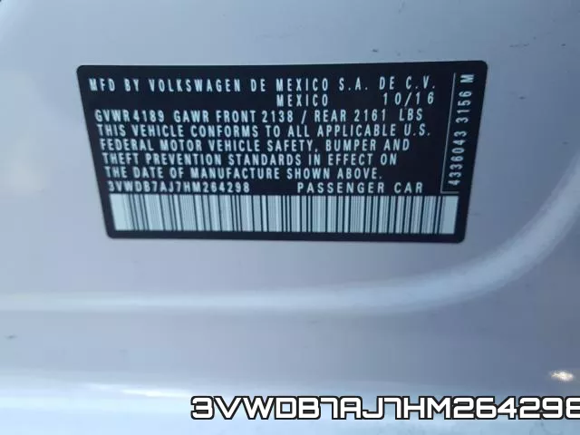 3VWDB7AJ7HM264298 фото 2