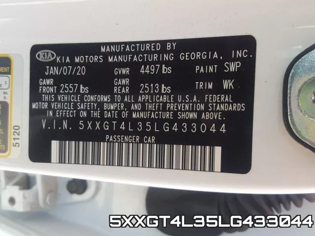 5XXGT4L35LG433044 фото 2