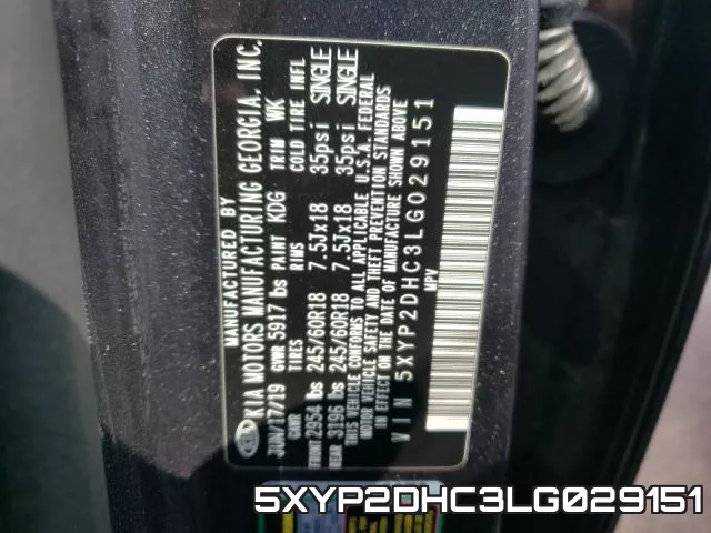 5XYP2DHC3LG029151 фото 2