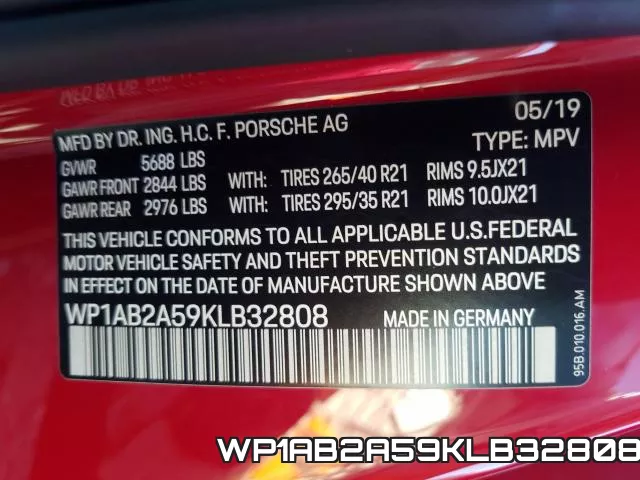 WP1AB2A59KLB32808 фото 2