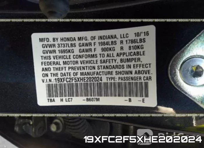 19XFC2F5XHE202024 фото 10