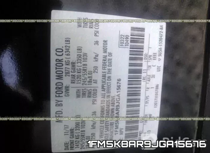 1FM5K8AR9JGA15676 фото 10