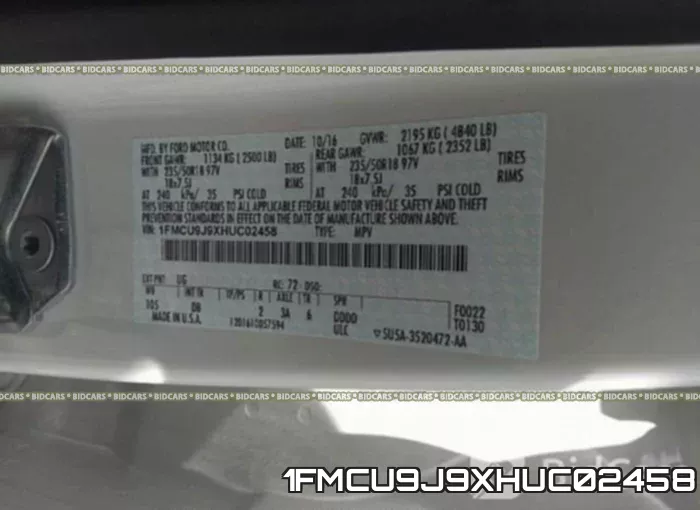 1FMCU9J9XHUC02458 фото 10