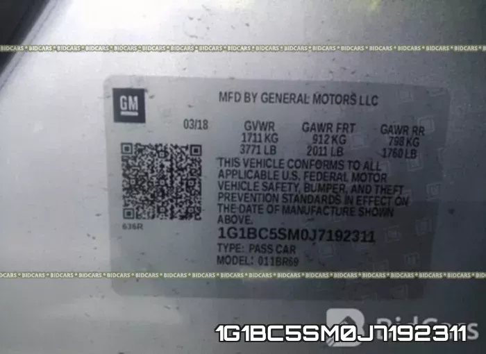 1G1BC5SM0J7192311 фото 10