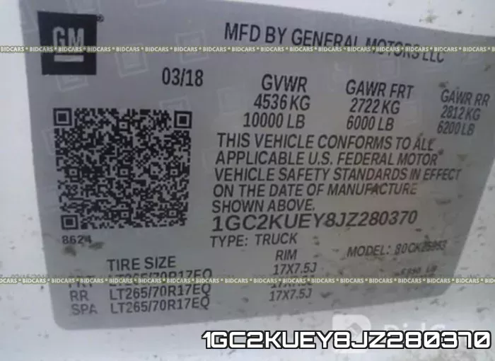 1GC2KUEY8JZ280370 фото 10