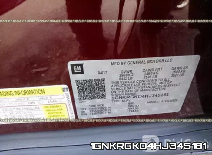 1GNKRGKD4HJ345181 фото 10