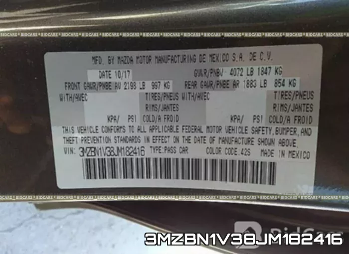 3MZBN1V38JM182416 фото 10