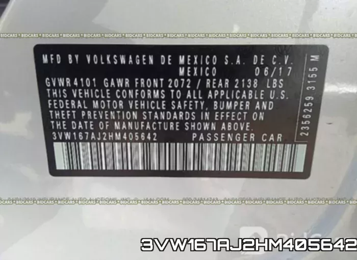 3VW167AJ2HM405642 фото 10