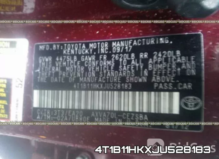 4T1B11HKXJU528183 фото 10