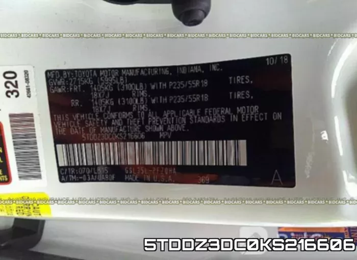 5TDDZ3DC0KS216606 фото 10