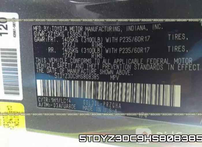 5TDYZ3DC9HS808385 фото 10