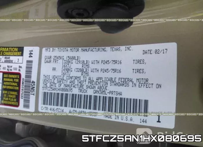 5TFCZ5AN1HX080695 фото 10
