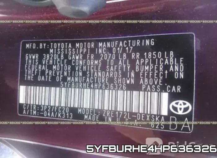 5YFBURHE4HP636326 фото 10