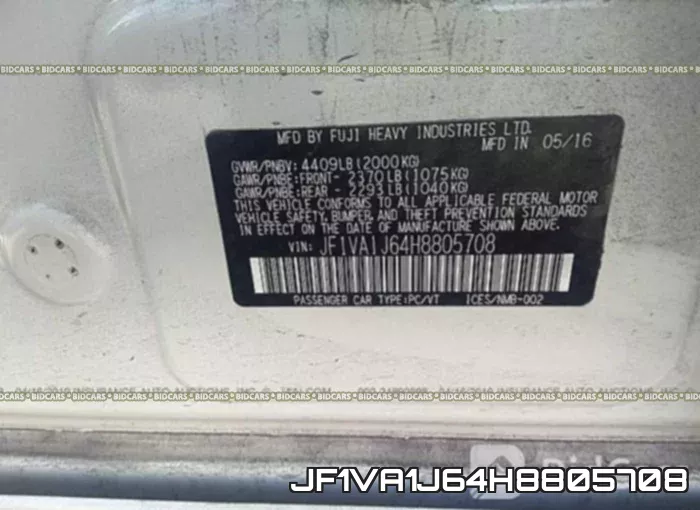JF1VA1J64H8805708 фото 10