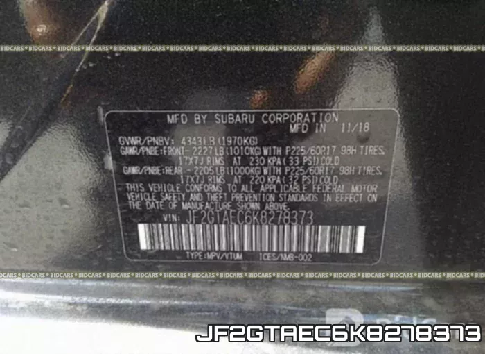 JF2GTAEC6K8278373 фото 10