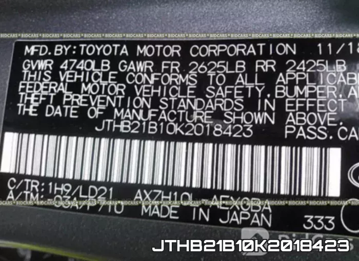 JTHB21B10K2018423 фото 10