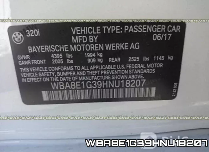 WBA8E1G39HNU18207 фото 10