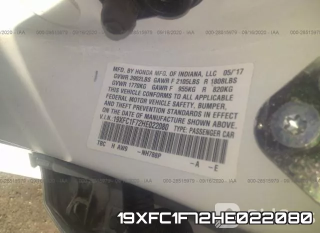 19XFC1F72HE022080 фото 10