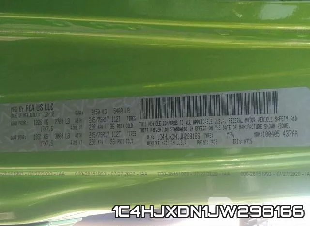 1C4HJXDN1JW298166 фото 10