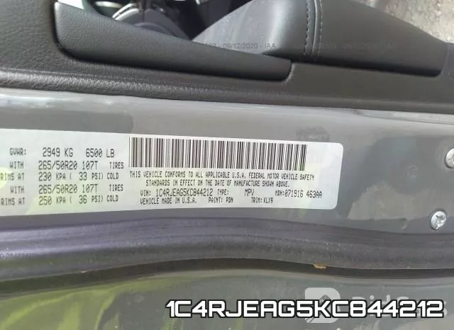 1C4RJEAG5KC844212 фото 10