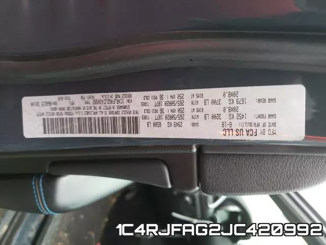 1C4RJFAG2JC420992 фото 2