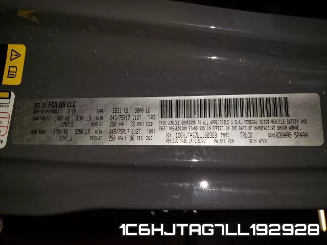 1C6HJTAG7LL192928 фото 2