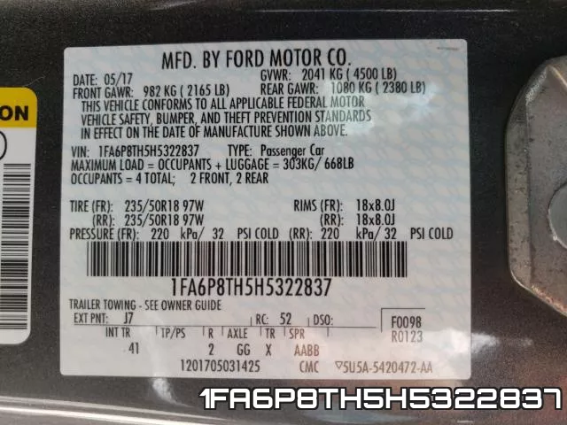 1FA6P8TH5H5322837 фото 2
