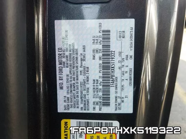 1FA6P8THXK5119322 фото 2