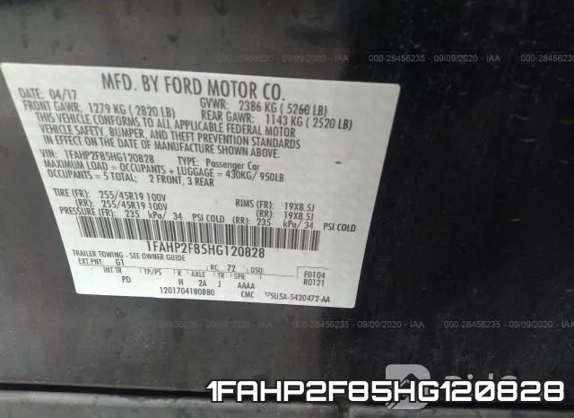 1FAHP2F85HG120828 фото 10