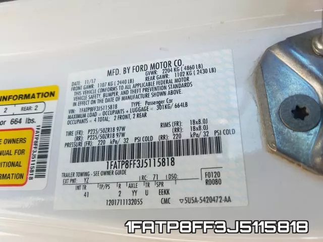 1FATP8FF3J5115818 фото 2