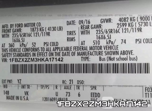 1FBZX2ZM3HKA17142 фото 10