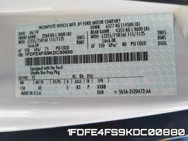 1FDFE4FS9KDC00880 фото 2