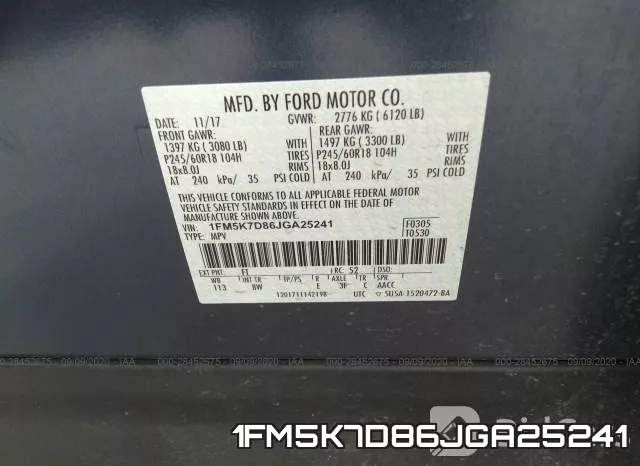 1FM5K7D86JGA25241 фото 10