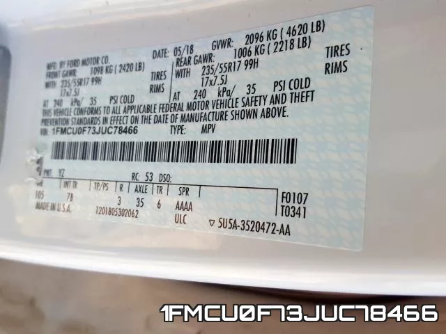 1FMCU0F73JUC78466 фото 2