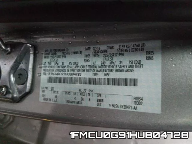 1FMCU0G91HUB04728 фото 2