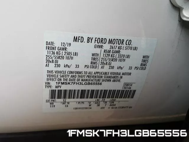 1FMSK7FH3LGB65556 фото 2