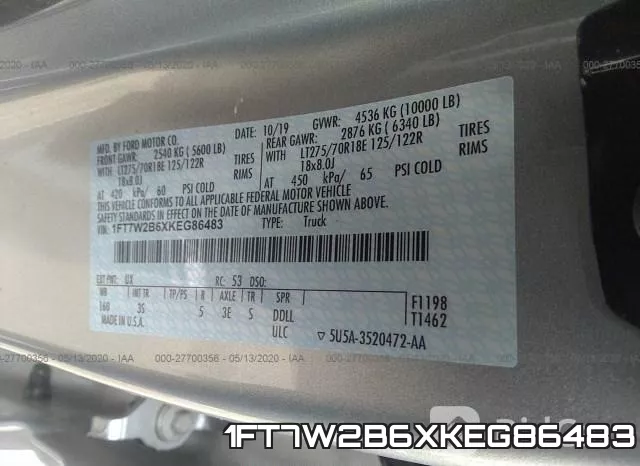 1FT7W2B6XKEG86483 фото 10