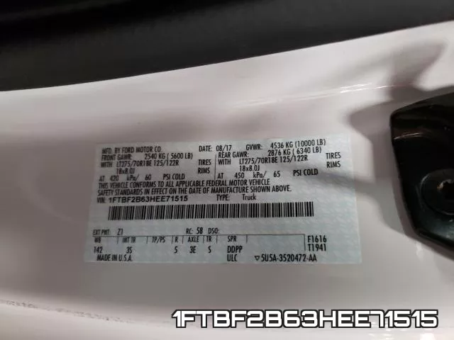 1FTBF2B63HEE71515 фото 2