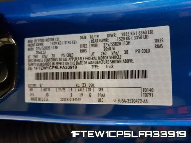 1FTEW1CP5LFA33919 фото 2