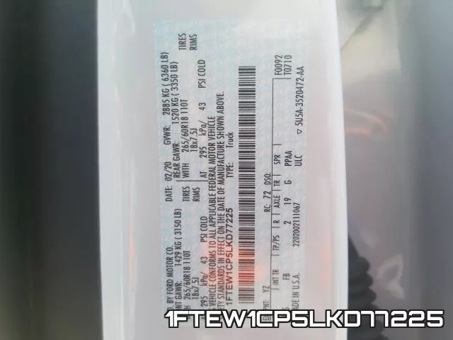 1FTEW1CP5LKD77225 фото 2