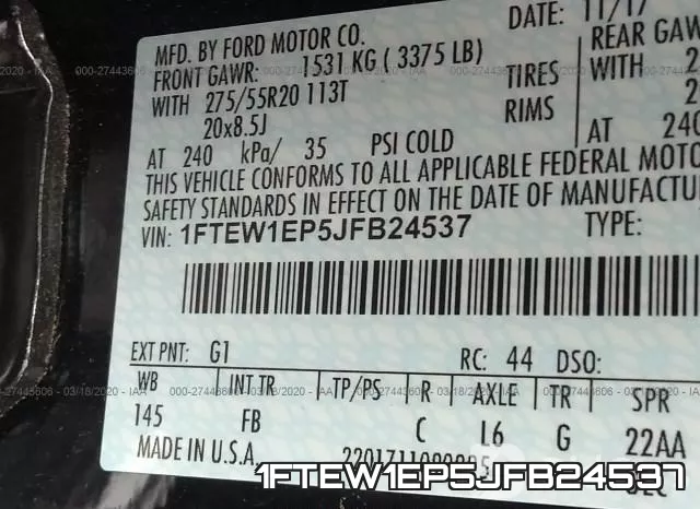1FTEW1EP5JFB24537 фото 10