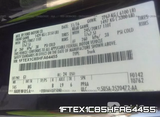 1FTEX1C85HFA64455 фото 10