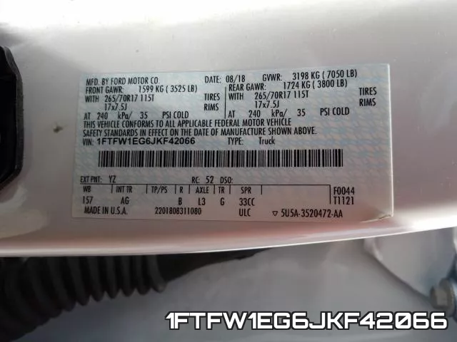 1FTFW1EG6JKF42066 фото 2