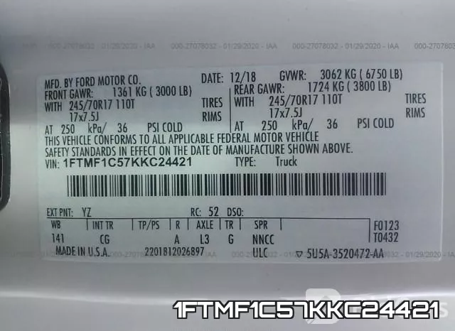1FTMF1C57KKC24421 фото 10