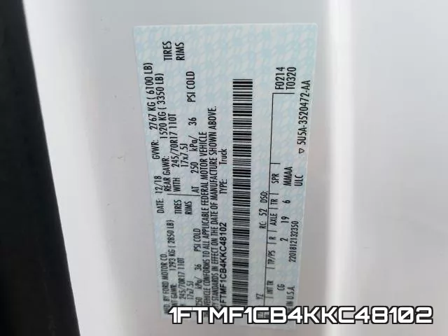 1FTMF1CB4KKC48102 фото 2