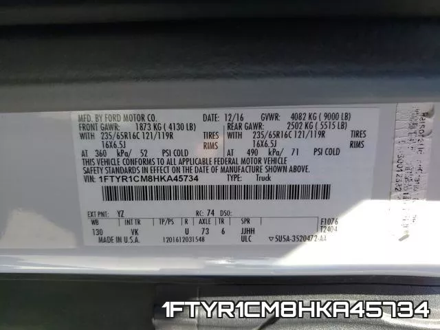 1FTYR1CM8HKA45734 фото 2