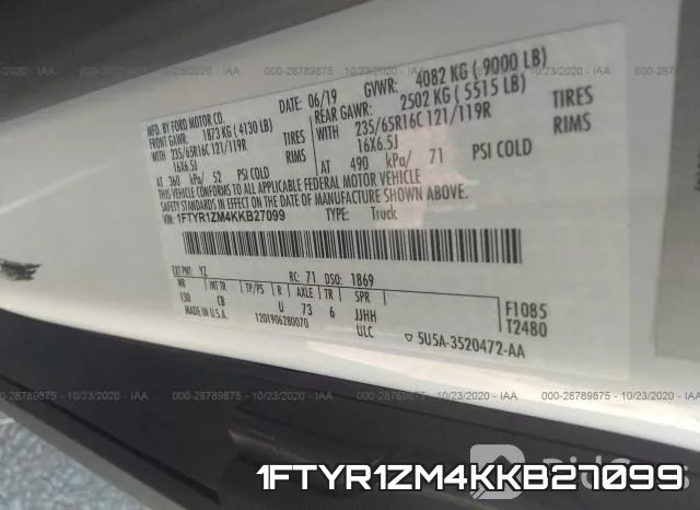 1FTYR1ZM4KKB27099 фото 10